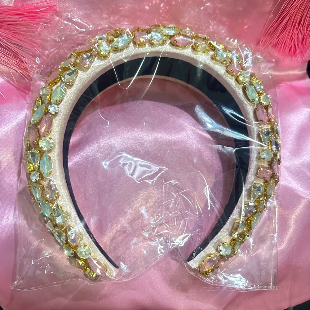 NWOT Pink Multi Colored Gem Headband